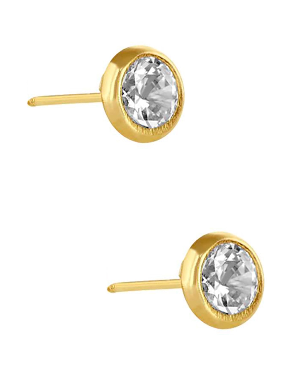 Broqueles de oro amarillo 14 K con acabado pulido 3