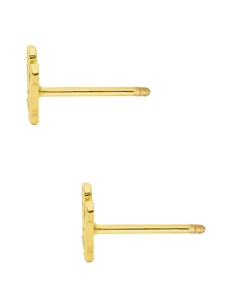 Broqueles Sabelli de oro amarillo 14 k con acabado brillante