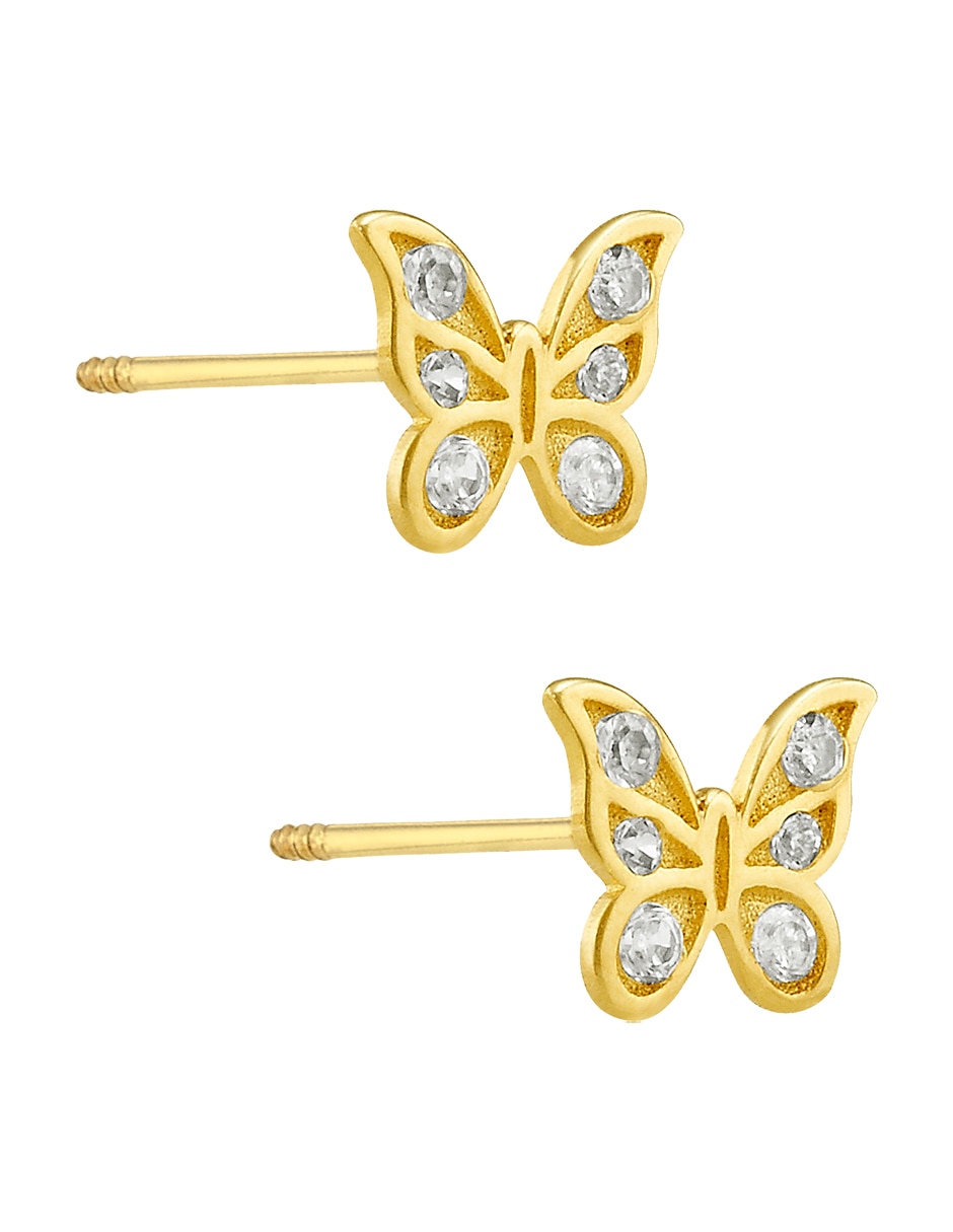 Broqueles de oro amarillo 14 K con acabado pulido 2