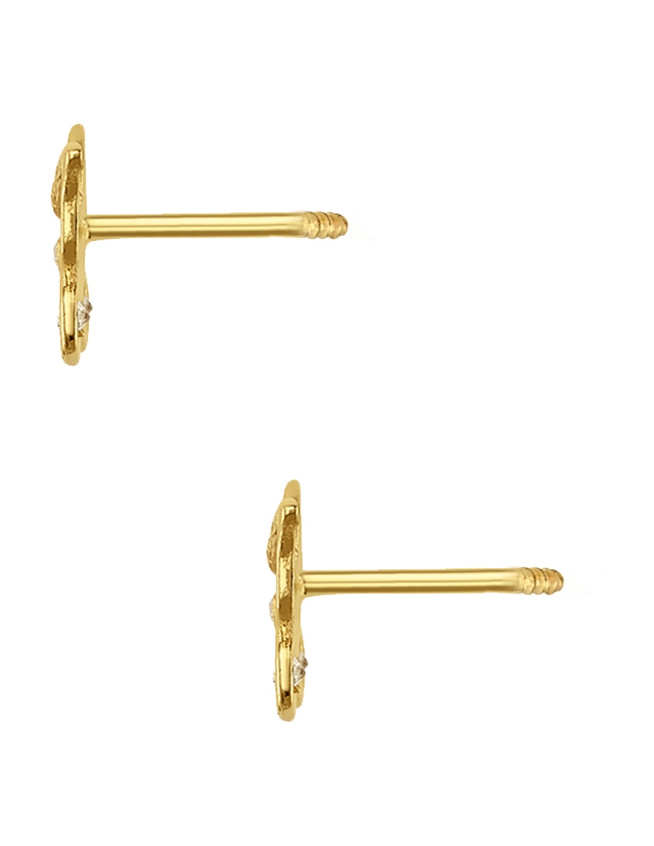 Broqueles de oro amarillo 14 K con acabado pulido 4
