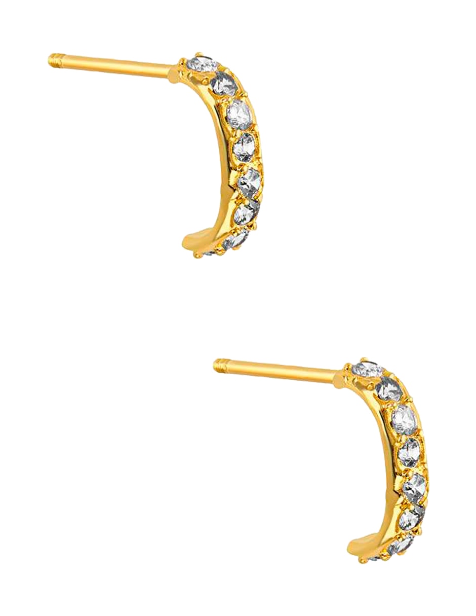 Broqueles Sabelli de oro amarillo 14 K con acabado brillante