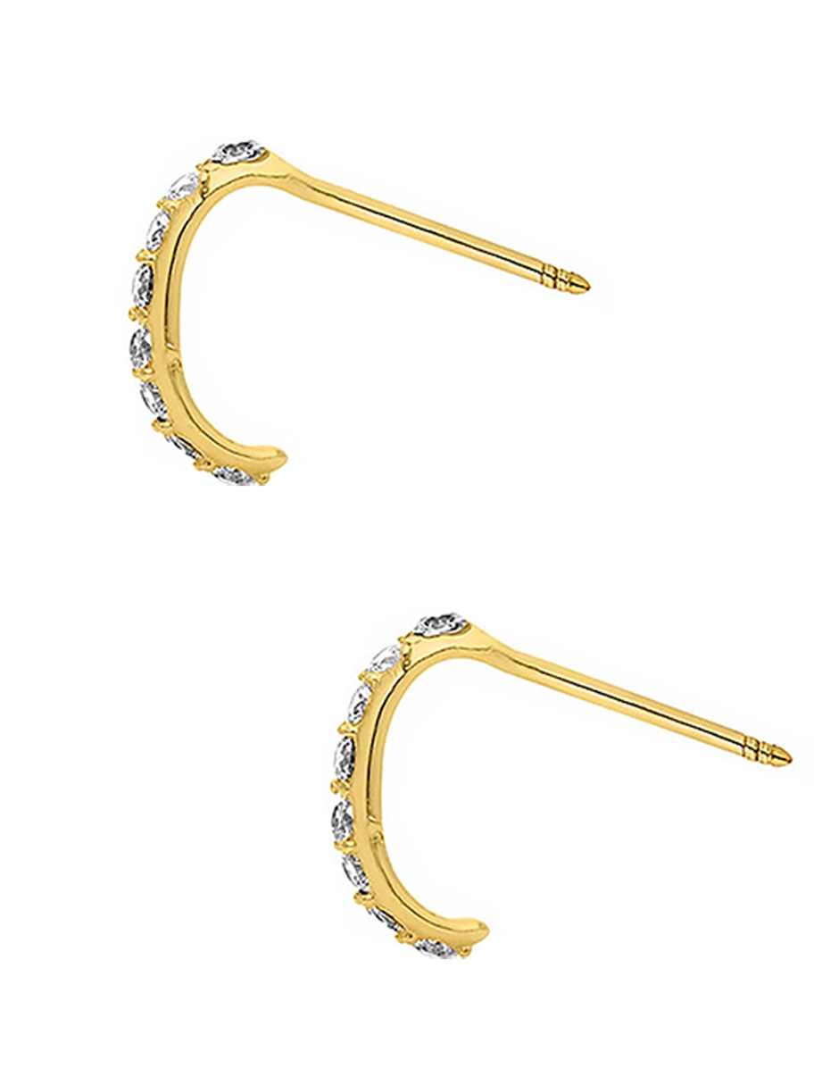 Broqueles Sabelli de oro amarillo 14 K con acabado brillante