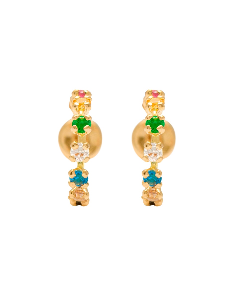 Arracadas de oro amarillo 14 K con acabado brillante Arracadas de oro amarillo 14 K con acabado brillante