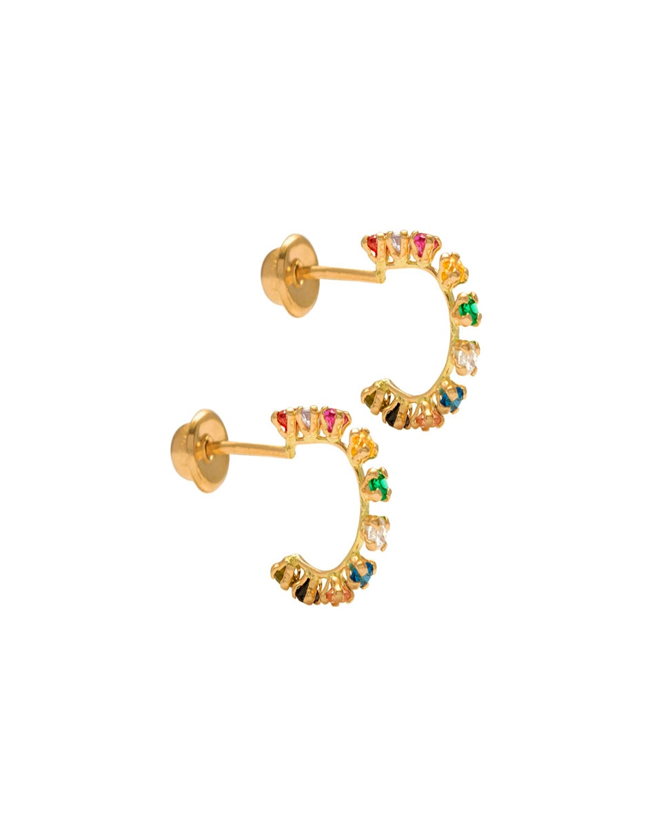 Arracadas de oro amarillo 14 K con acabado brillante 2