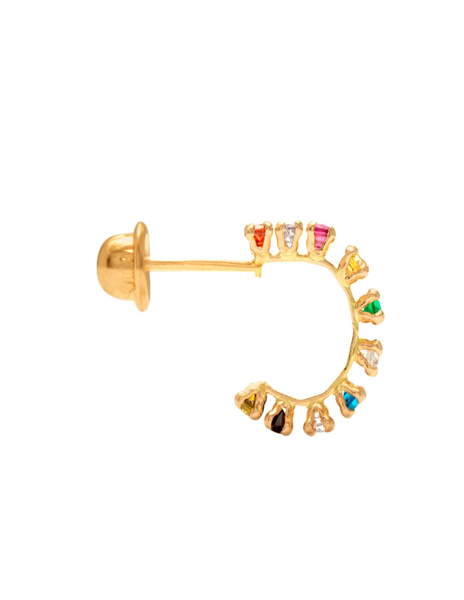 Arracadas de oro amarillo 14 K con acabado brillante 3