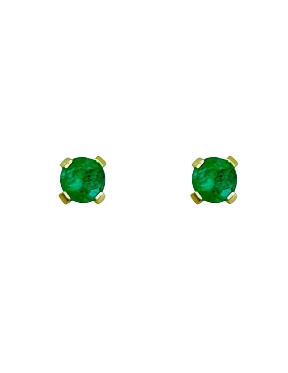 Broqueles de oro amarillo 10 K con acabado brillante piedra natal Broqueles de oro amarillo 10 K con acabado brillante piedra natal