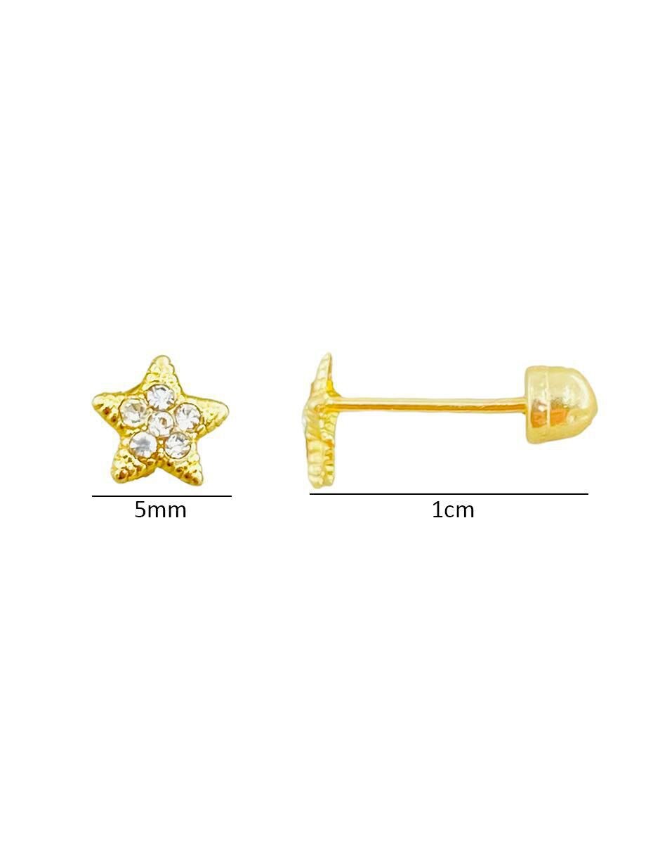 Broqueles de estrella Oro Angelus de oro amarillo 10 K con acabado brillante zirconia