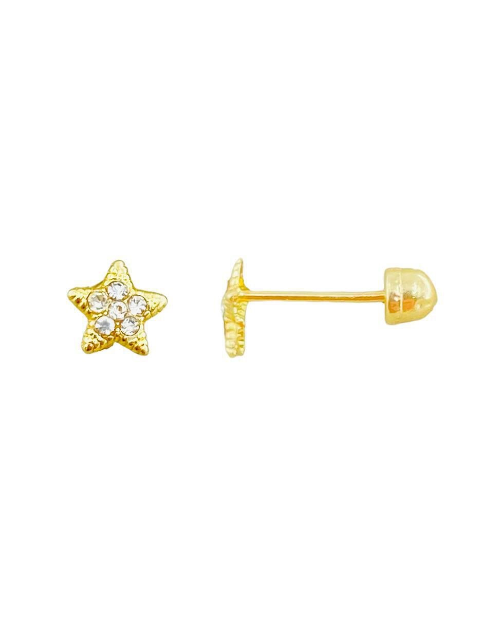 Broqueles de estrella Oro Angelus de oro amarillo 10 K con acabado brillante zirconia
