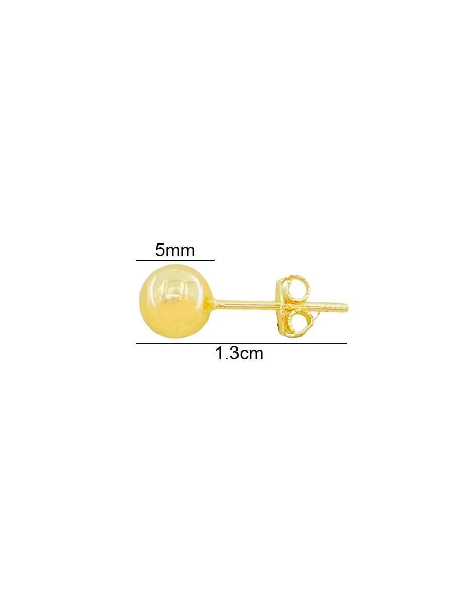Broqueles de esfera de oro amarillo 10 K con acabado brillante 4