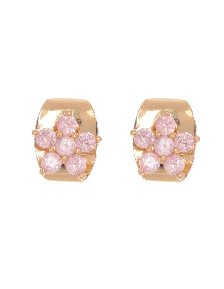 Broqueles de flor con acabado pavé cristal