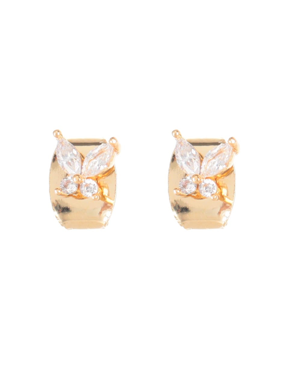 Broqueles de mariposa con acabado brillante cristal 1