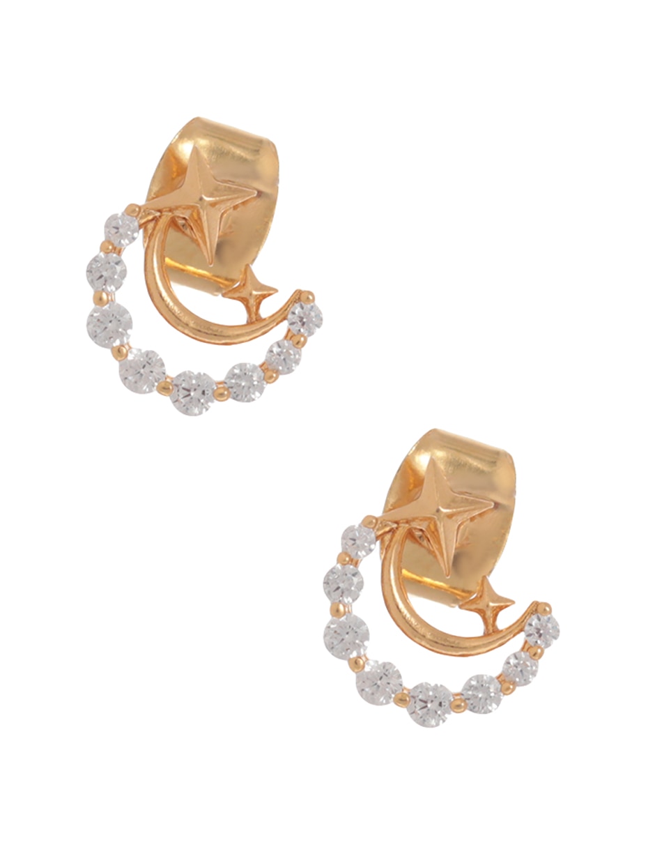 Broqueles de luna con acabado pavé cristal