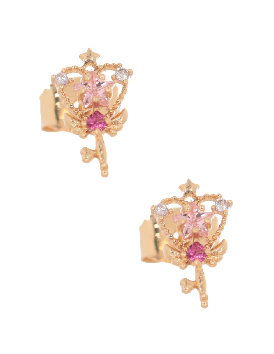 Broqueles de corazón con acabado brillante cristal