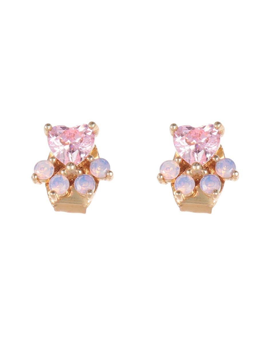 Aretes de corazón con acabado brillante