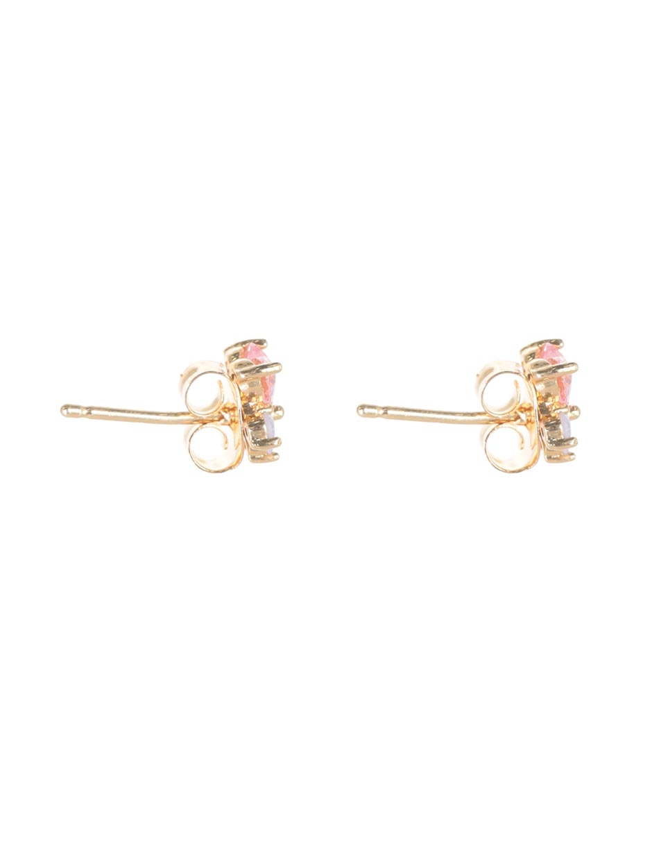 Aretes de corazón con acabado brillante 3