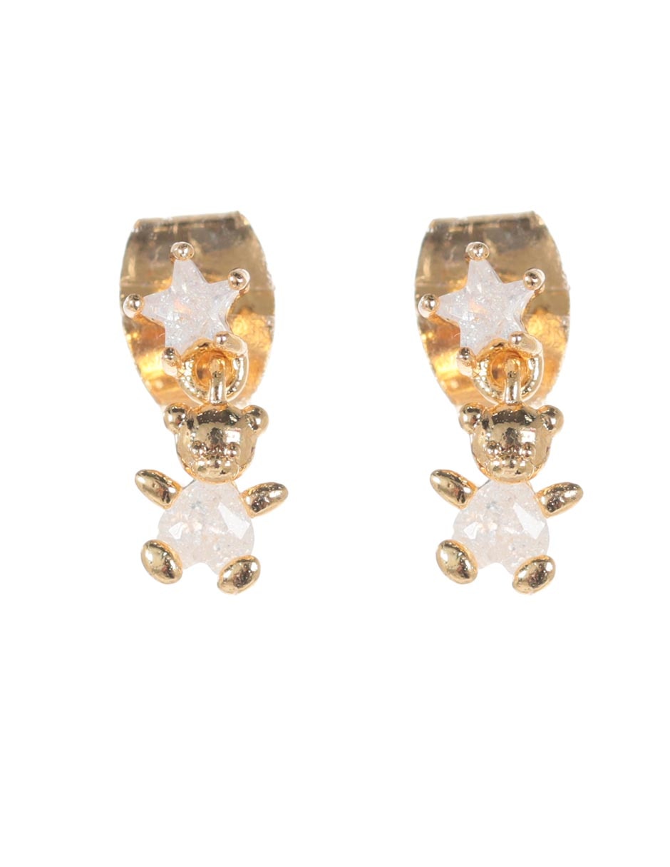 Aretes de oso con acabado brillante