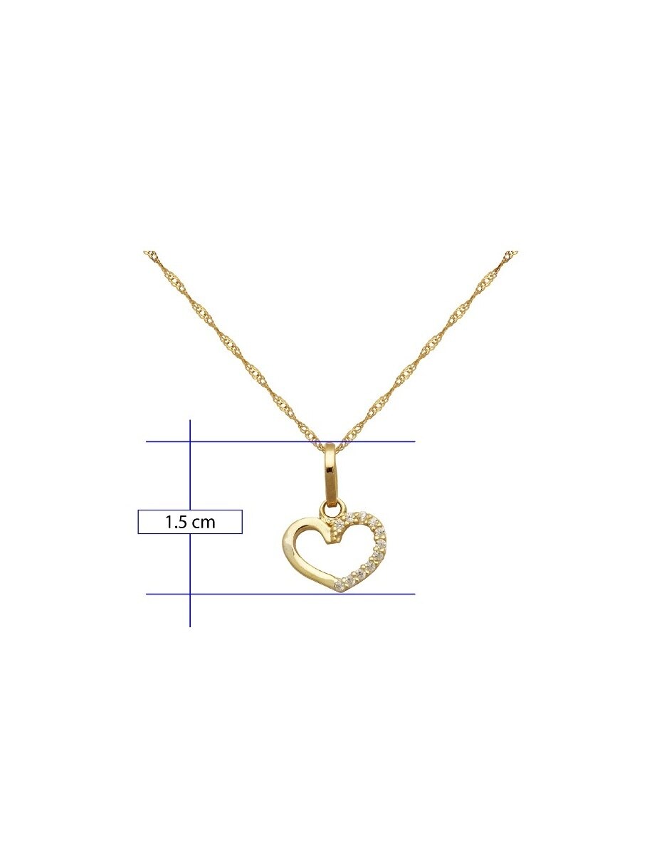 Medalla y cadena corazón de oro 10 K 4
