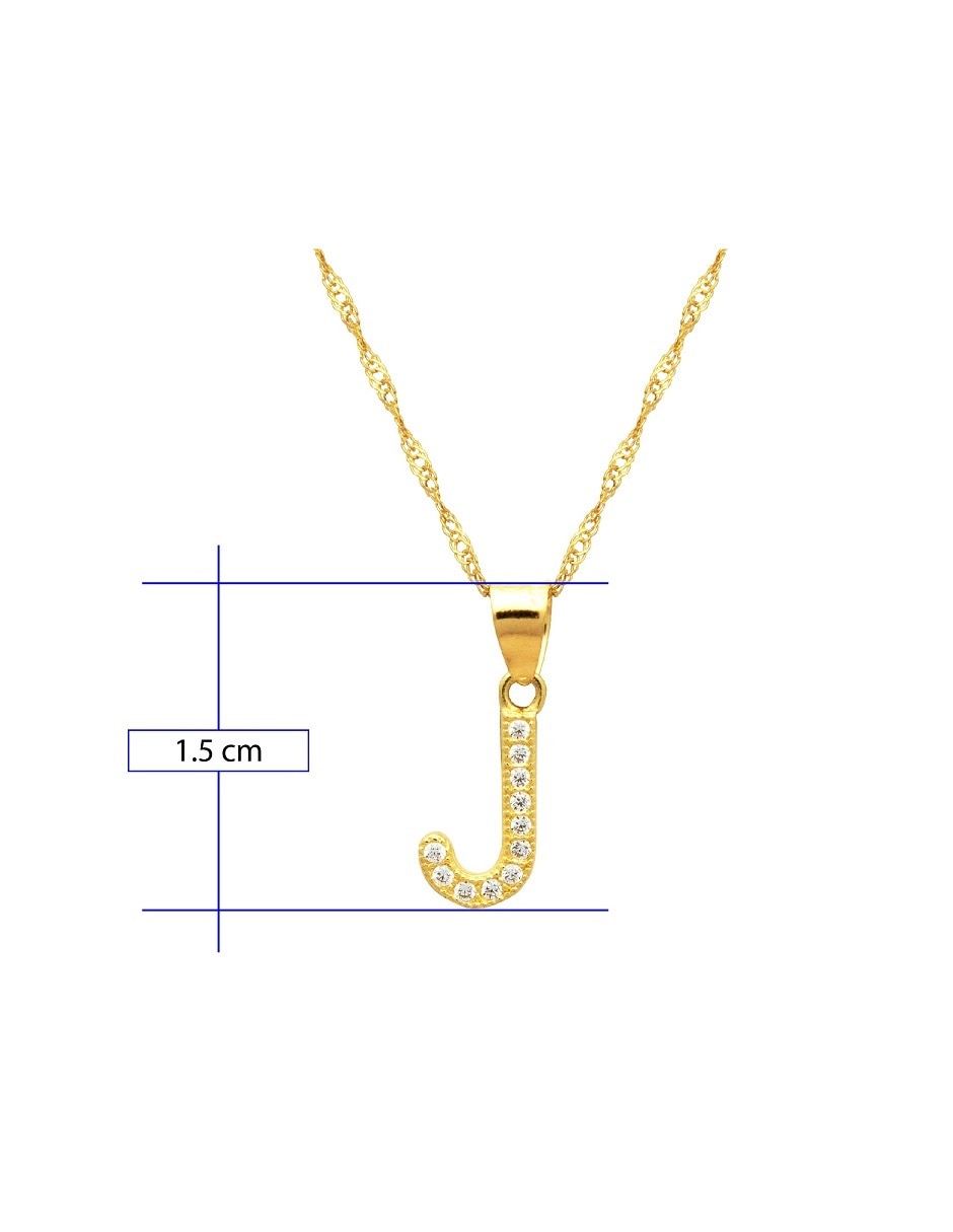 Medalla y cadena letra j de oro 10 K 4