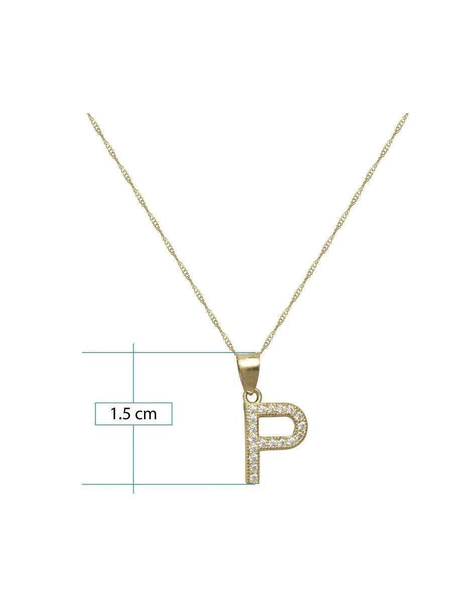 Medalla y cadena letra p de oro 10 K 5
