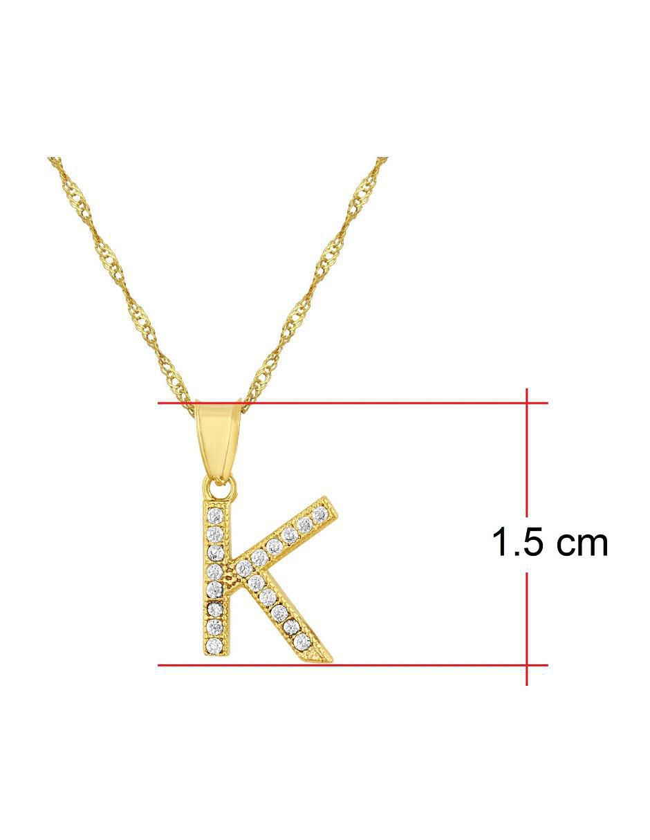 Medalla y cadena letra k de oro 10 K 5