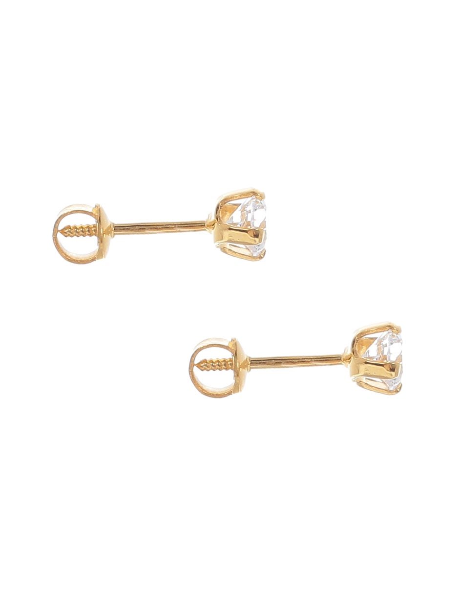 Broqueles redondos de oro amarillo 14 K con acabado brillante 2