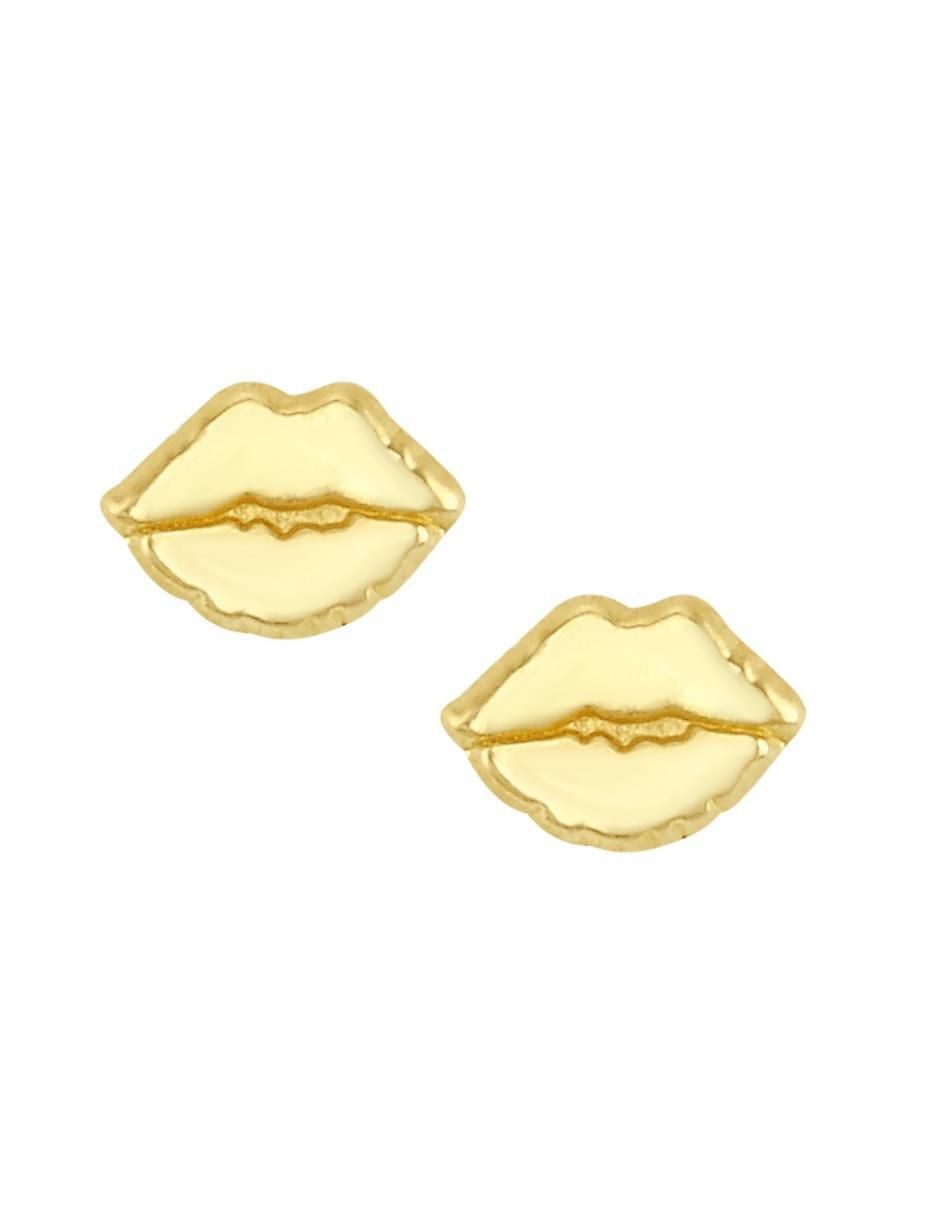 Broqueles de labios de oro 10 K con acabado brillante Broqueles de labios de oro 10 K con acabado brillante