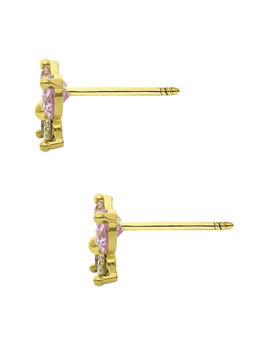Broqueles de mariposa Sabelli de oro amarillo 14 K con acabado brillante zirconia
