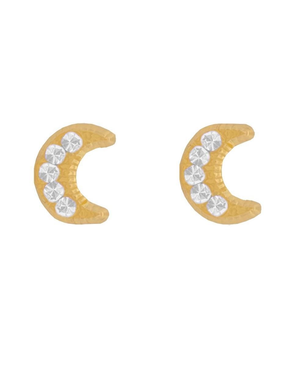 Broqueles de luna de oro con acabado brillante Broqueles de luna de oro con acabado brillante