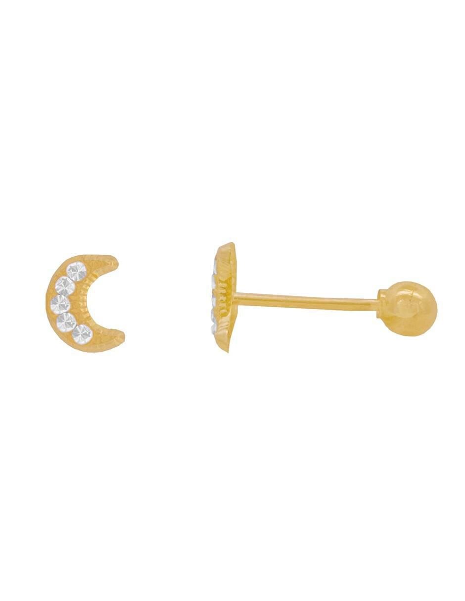 Broqueles de luna de oro con acabado brillante 2