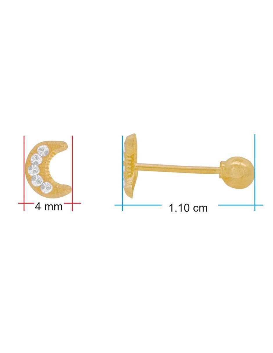 Broqueles de luna de oro con acabado brillante 5
