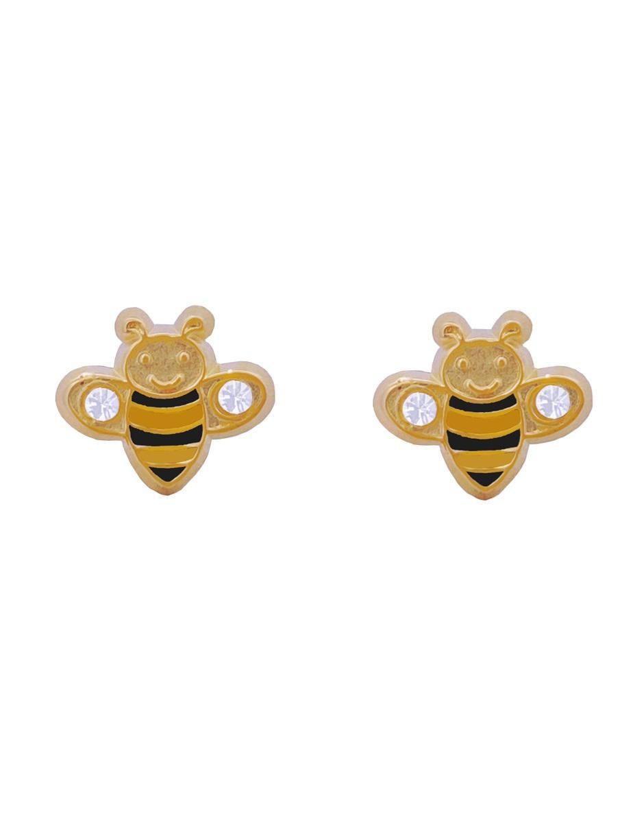 Broqueles de abeja de oro con acabado brillante 1