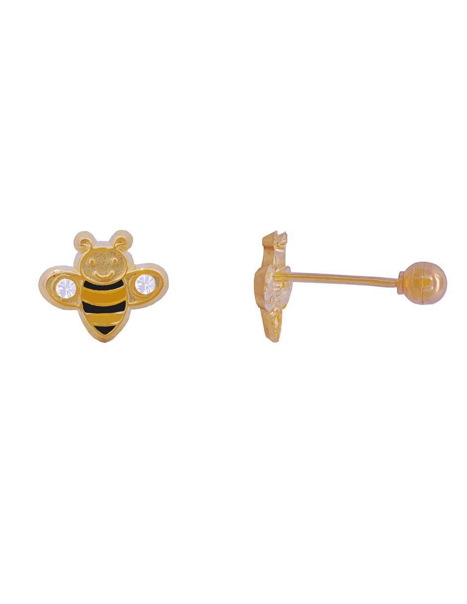 Broqueles de abeja de oro con acabado brillante 2