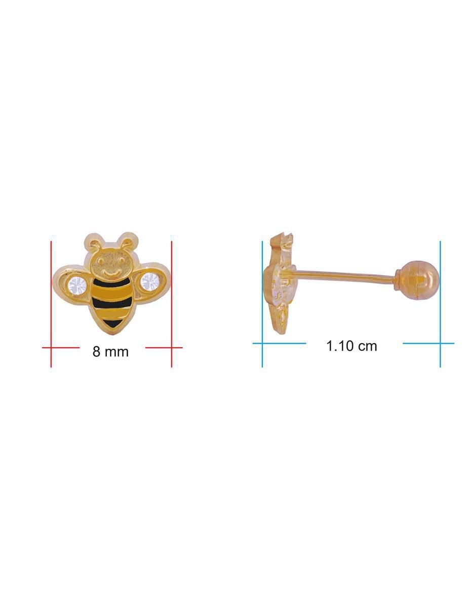 Broqueles de abeja de oro con acabado brillante 5