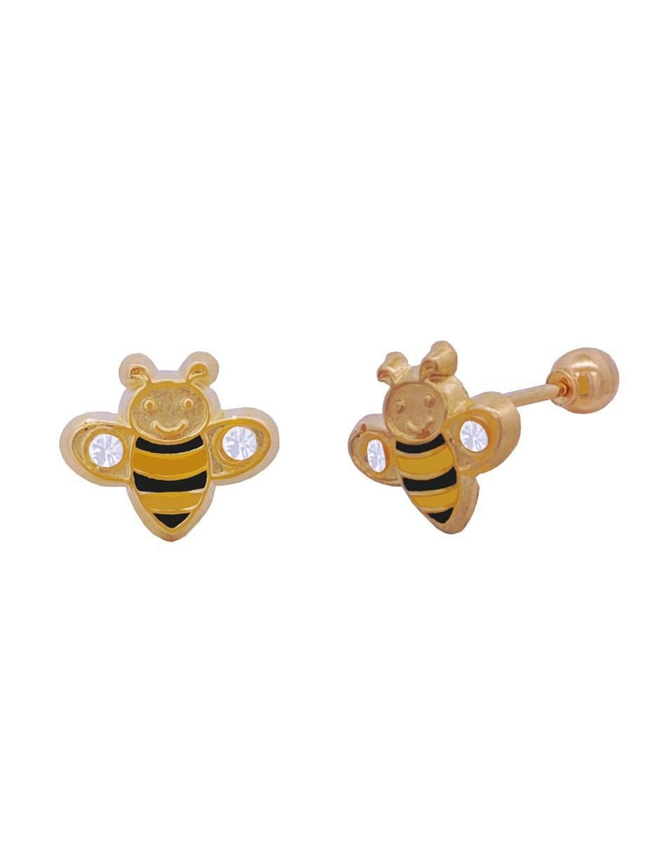 Broqueles de abeja de oro con acabado brillante 3