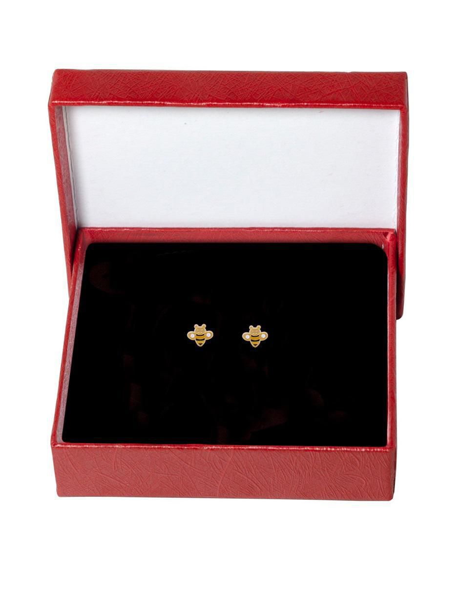 Broqueles de abeja de oro con acabado brillante 4