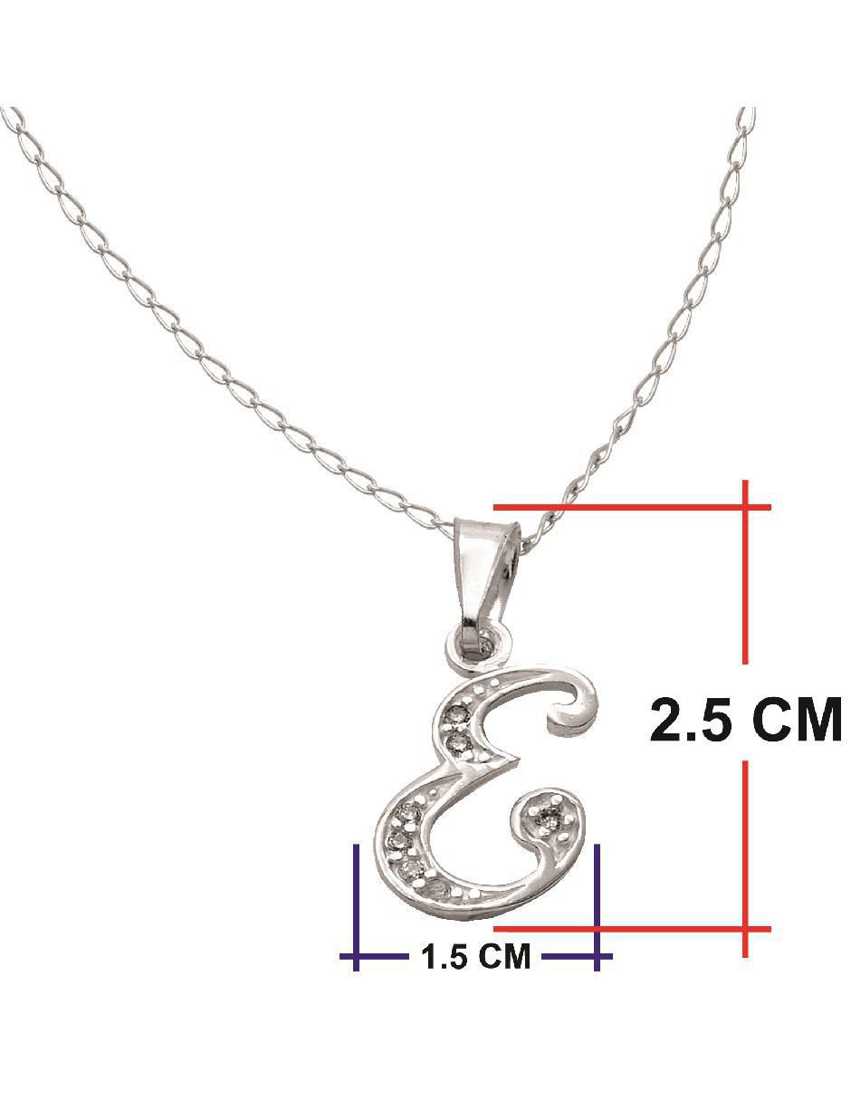 Medalla y cadena letra e de plata P 925 5