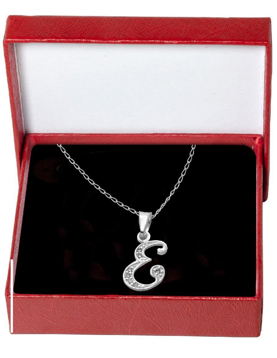 Medalla y cadena letra e de plata P 925 4