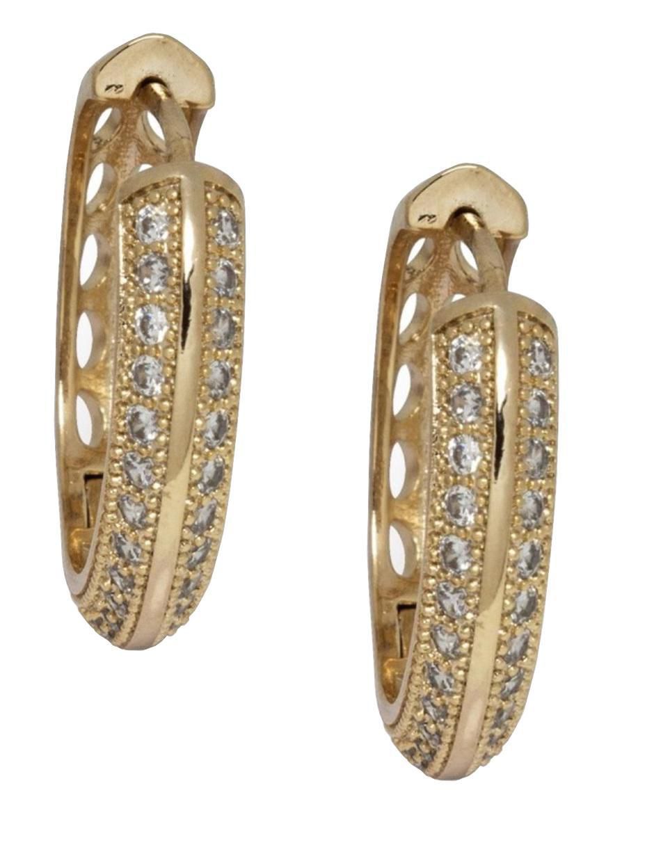 Aretes redondos con acabado chapa de oro