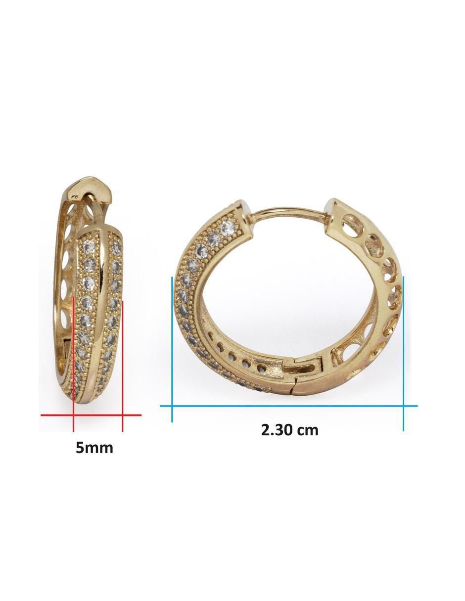 Aretes redondos con acabado chapa de oro 5