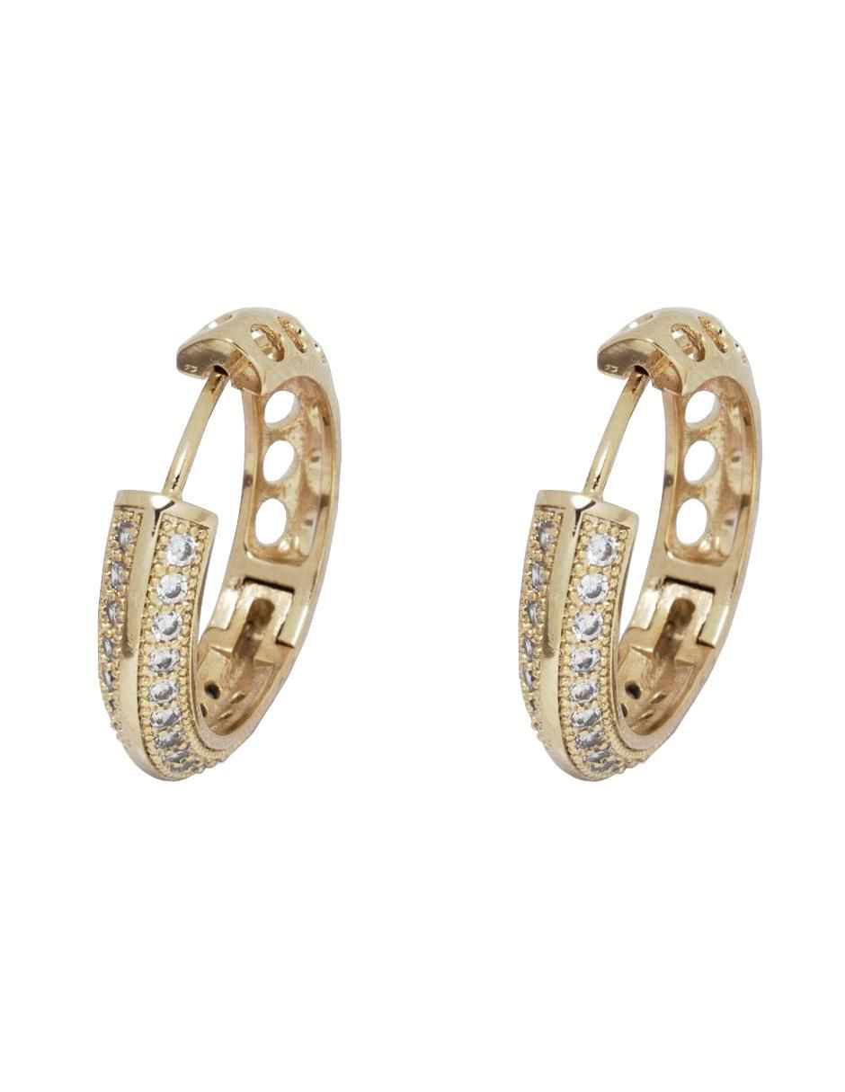 Aretes redondos con acabado chapa de oro 3