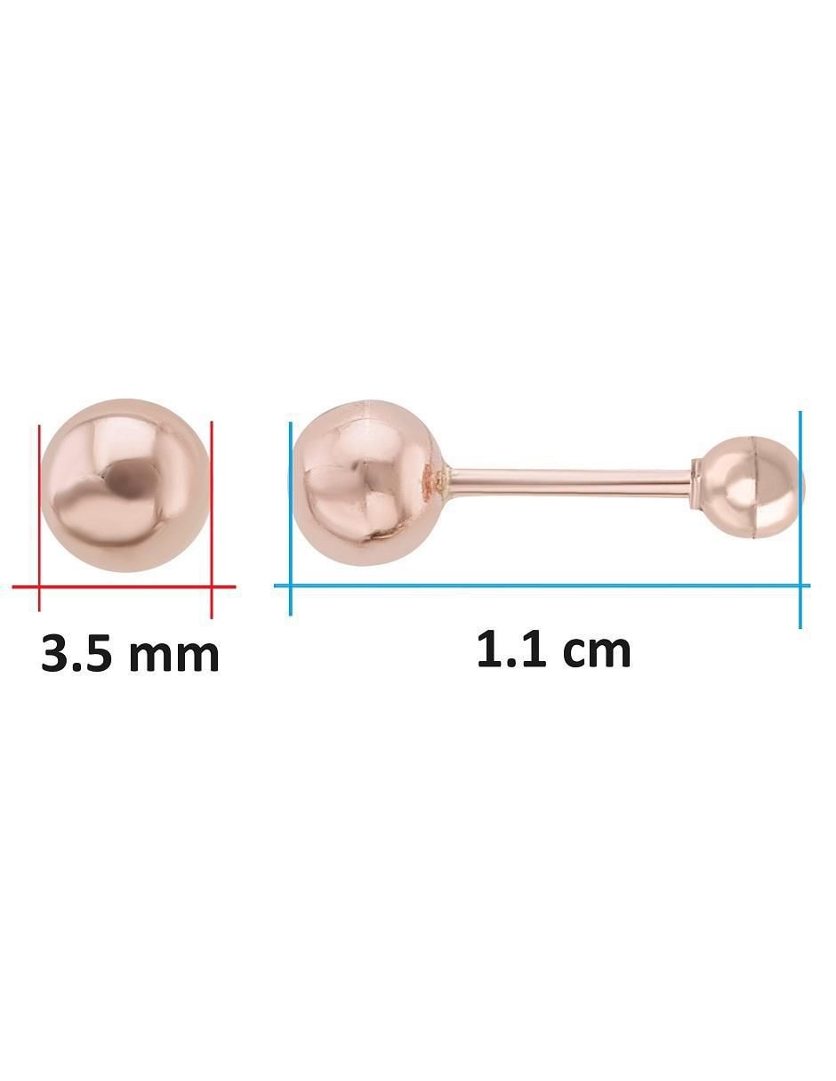 Broqueles de esfera de oro rosa con acabado brillante 4