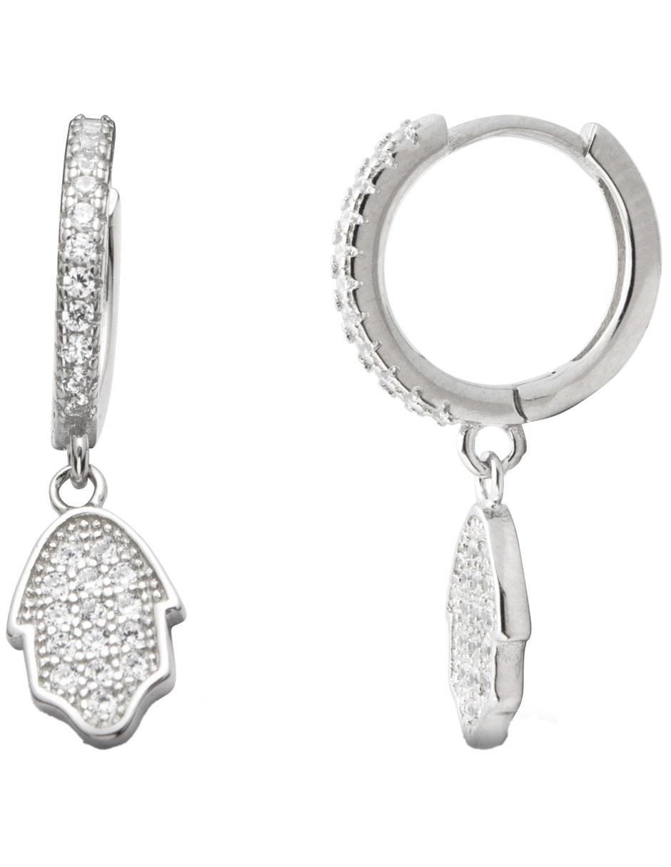 Aretes de mano de plata con acabado brillante 2