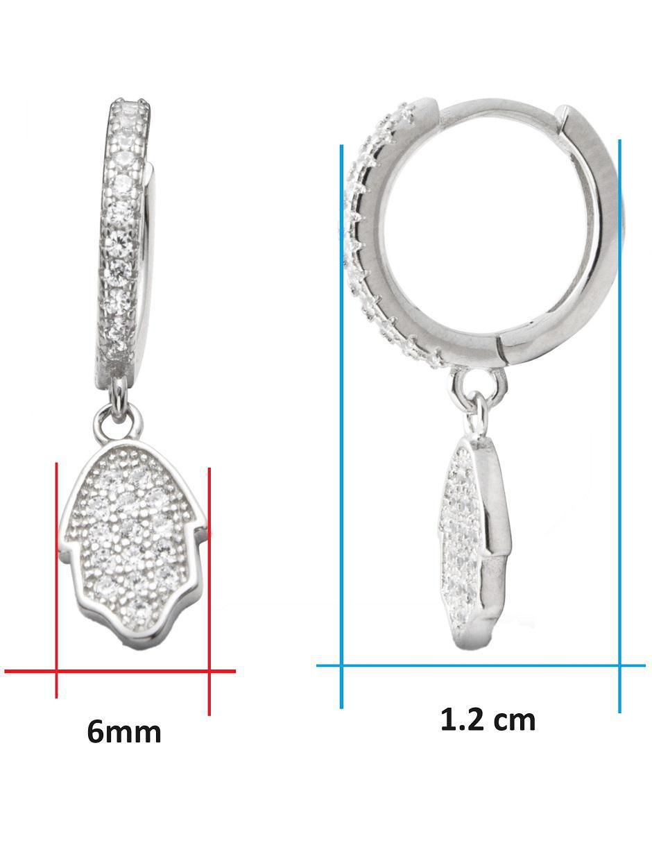 Aretes de mano de plata con acabado brillante 5
