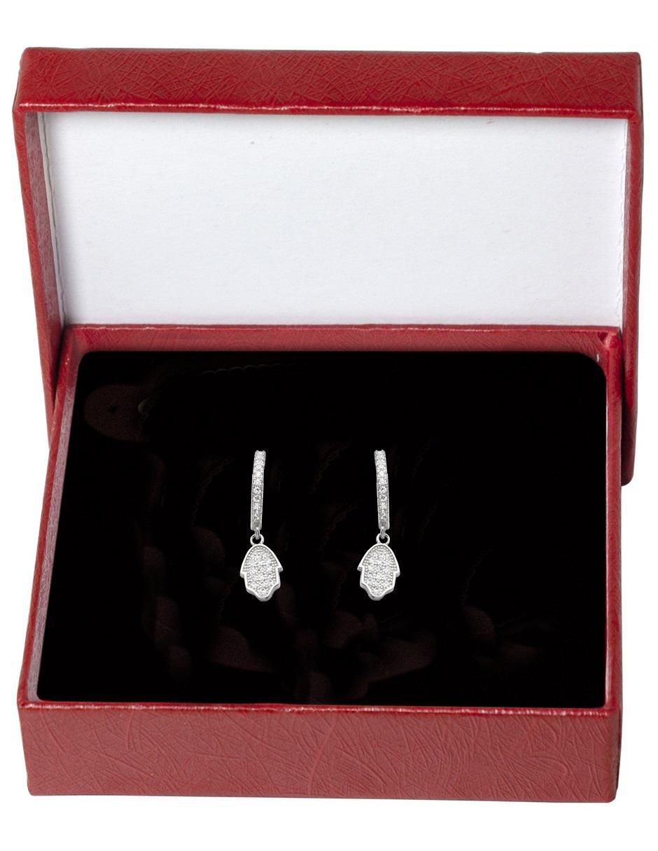 Aretes de mano de plata con acabado brillante 4