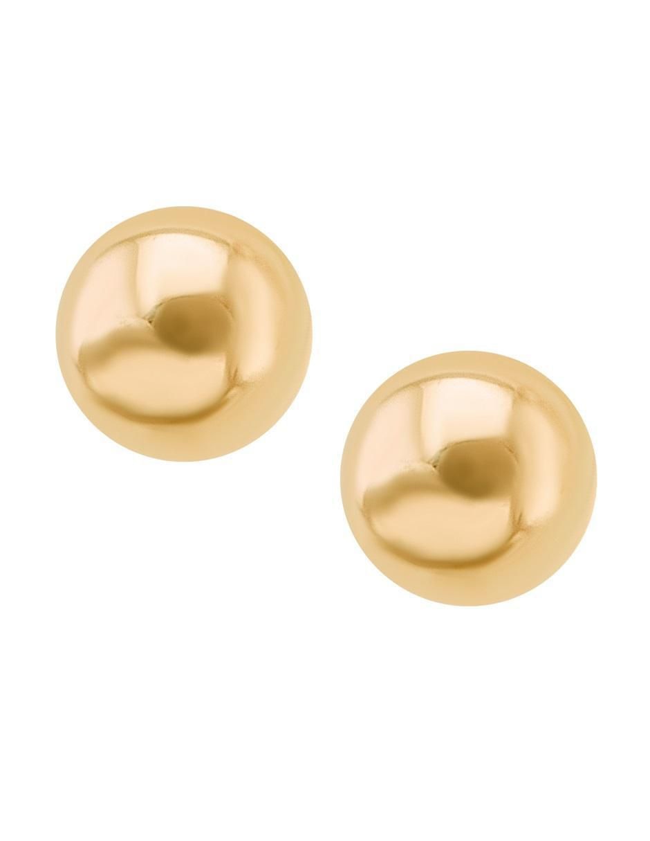 Broqueles redondos de oro amarillo con acabado brillante 1