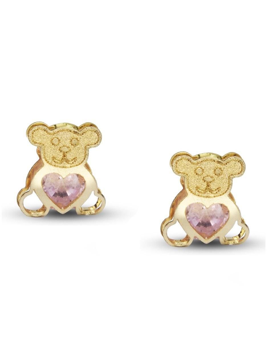 Broqueles de oso de oro con acabado brillante