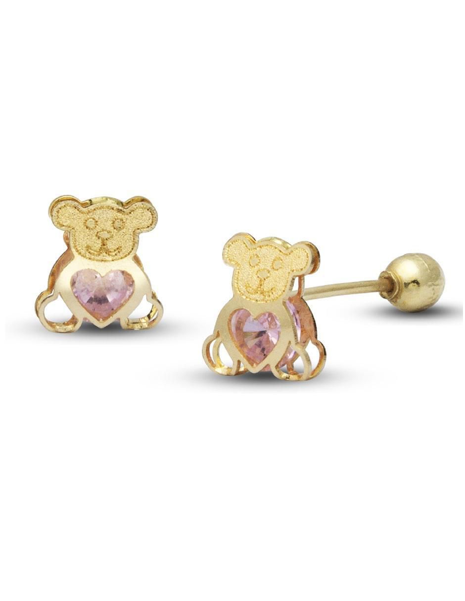 Broqueles de oso de oro con acabado brillante 2