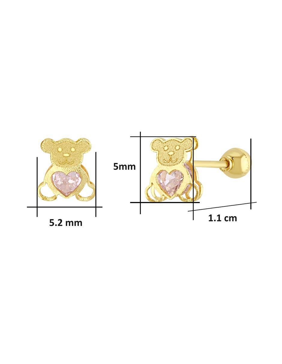 Broqueles de oso de oro con acabado brillante 6
