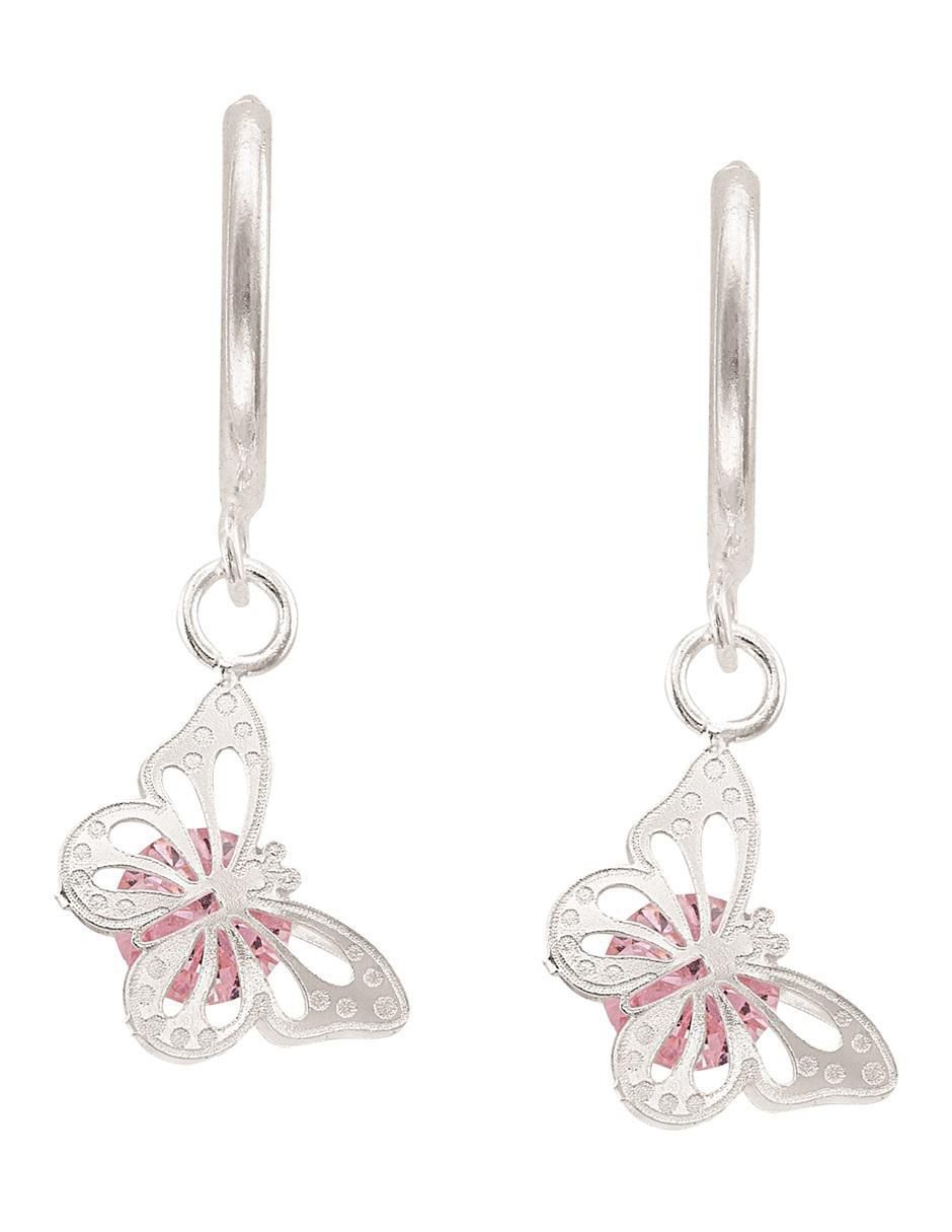 Aretes de mariposa de plata P 925 con acabado brillante Aretes de mariposa de plata P 925 con acabado brillante