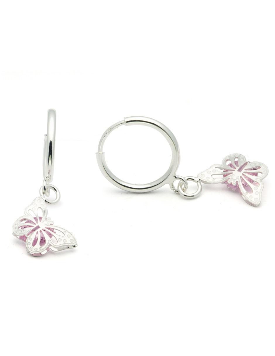 Aretes de mariposa de plata P 925 con acabado brillante 2